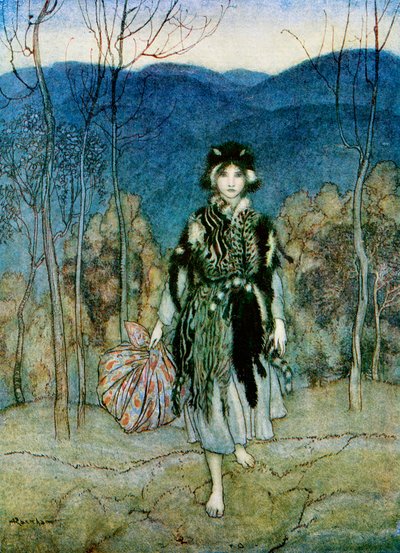 Illustration to the story Catskin, from English Fairy Tales Retold by F.A. Steel, 1927 by Arthur Rackham